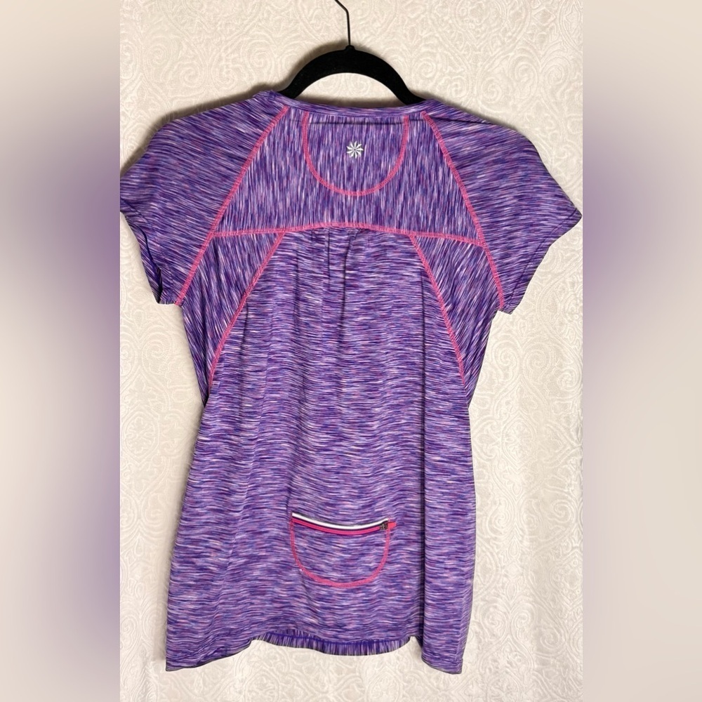 Athleta Women's Short Sleeve Tee in Purple and Pink - Picture 2 of 7